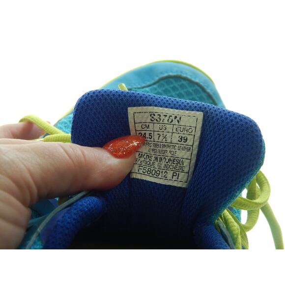 ASICS Sustain Athletic Running Shoe Size 7.5 Womens Turquoise Blue Lime Sneakers - Picture 4 of 10